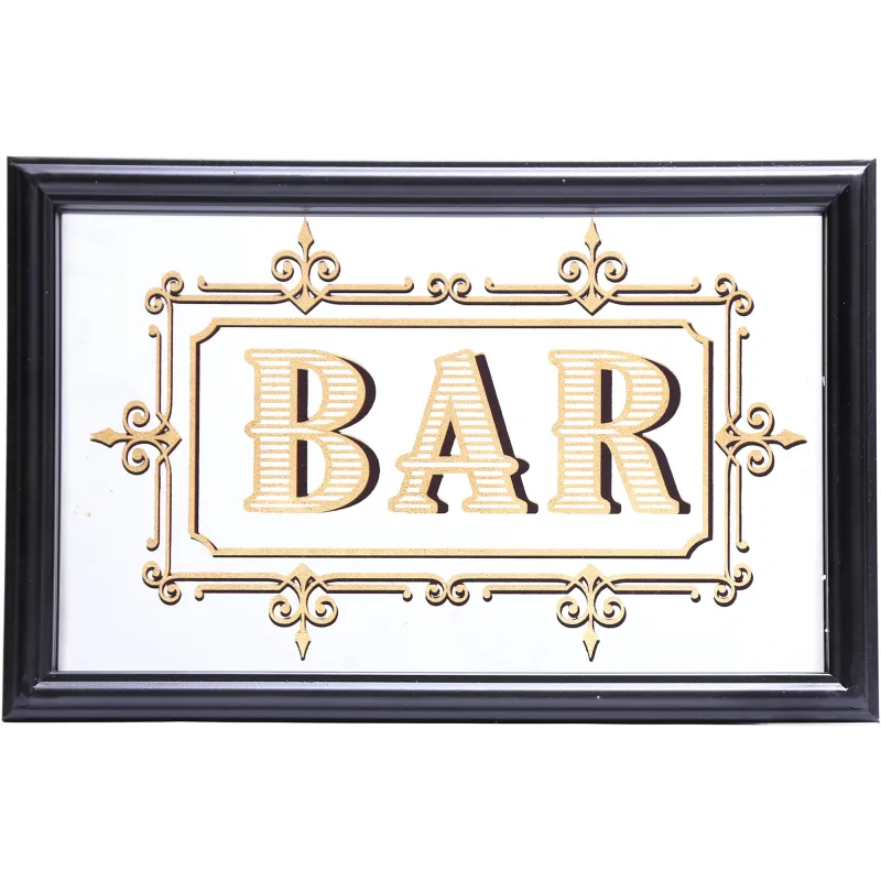 Miroir inscription Bar feuille d'or