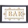 Miroir inscription Bar feuille d'or
