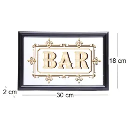 Miroir inscription Bar feuille d'or