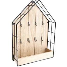 Boite à clés métal et bois Home 35 cm