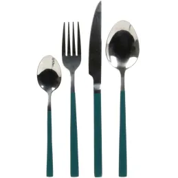 Ménagère 16 pièces en inox manche coloré
