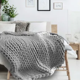 Plaid grosses mailles Chunky 120 x 150 cm
