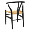 Chaise en bouleau laqué noir et papier cordé