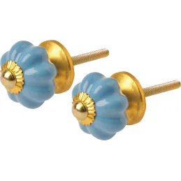 Bouton de porte floral en céramique (Lot de 2)