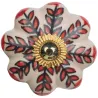 Bouton de porte classique feuilles rouges (Lot de 2)
