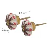 Bouton de porte classique feuilles rouges (Lot de 2)