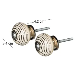 Boutons de porte rond avec cercles (Lot de 2)