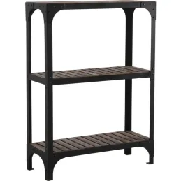 Étagère 3 niveaux en bois et métal Loft