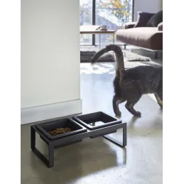 Double gamelle design surélevée pour chat Tower