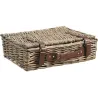 Valise de rangement en osier vieilli