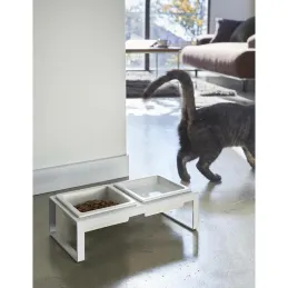 Double gamelle design surélevée pour chat Tower