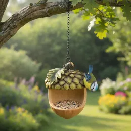 Mangeoire à suspendre avec mésange décorative