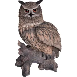 Hibou sur branche en résine 60 cm