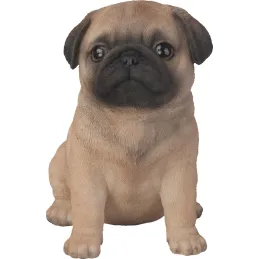 Chiot carlin en résine 16 cm