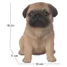 Chiot carlin en résine 16 cm