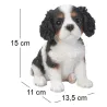 Chiot king charles assis en résine 15 cm