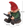 Nain de jardin avec tablette en résine 19 cm