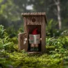 Nain de jardin dans cabanon en résine 20 cm