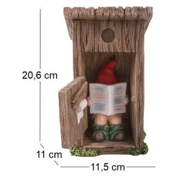 Nain de jardin dans cabanon en résine 20 cm