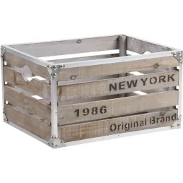 Caisse en bois et métal style industriel New-York