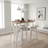 Tabouret de bar en métal et bois d'orme huilé