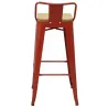 Tabouret de bar en métal et bois d'orme huilé