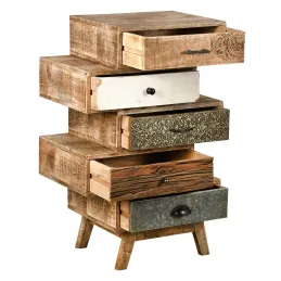 Commode 90cm en manguier et métal Zouma