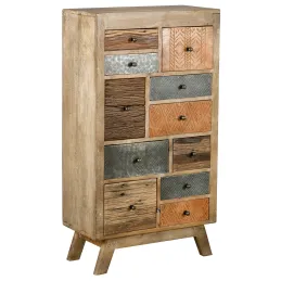 Commode haute en manguier et métal Zouma