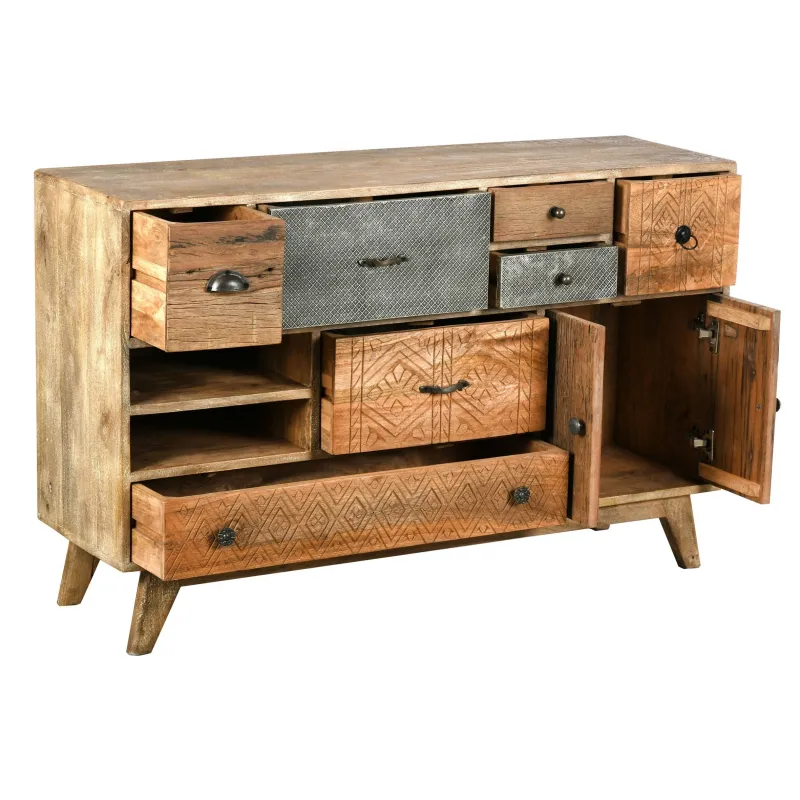 Commode en manguier et métal Zouma
