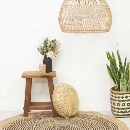 Abat-jour en rotin naturel