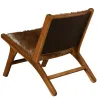Fauteuil en teck et peau de chèvre Buru