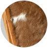 Fauteuil en teck et peau de chèvre Buru