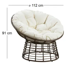 Fauteuil Papasan en polyrésine et acier