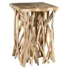 Table d'appoint teck pied branchage Puzzle