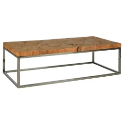 Table basse en teck et acier Puzzle