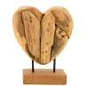 Coeur en teck sur socle