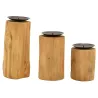 Porte bougies en teck et métal