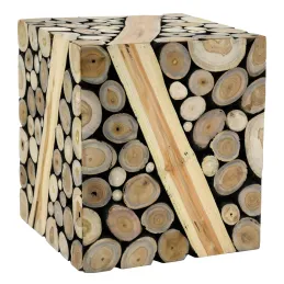 Tabouret en teck teinté