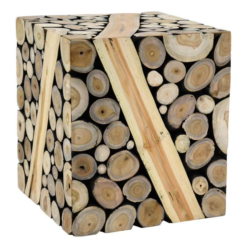 Tabouret en teck teinté
