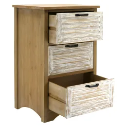 Commode en bois naturel et cérusé Ancenia