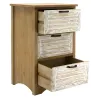Commode en bois naturel et cérusé Ancenia