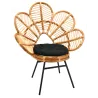 Fauteuil en rotin naturel et métal Bianca