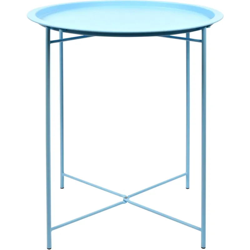 Table d'appoint en acier nuances de bleu