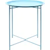 Table d'appoint en acier nuances de bleu