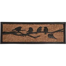 Paillasson caoutchouc et fibres de coco oiseaux