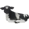 Veau noir et blanc couché en résine