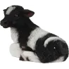 Veau noir et blanc couché en résine