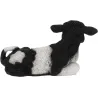Veau noir et blanc couché en résine