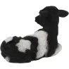 Veau noir et blanc couché en résine