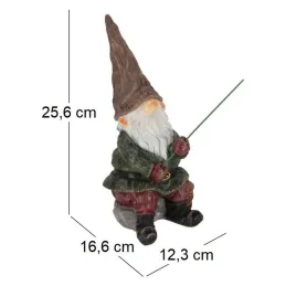 Nain de jardin avec canne à pêche en résine 25 cm